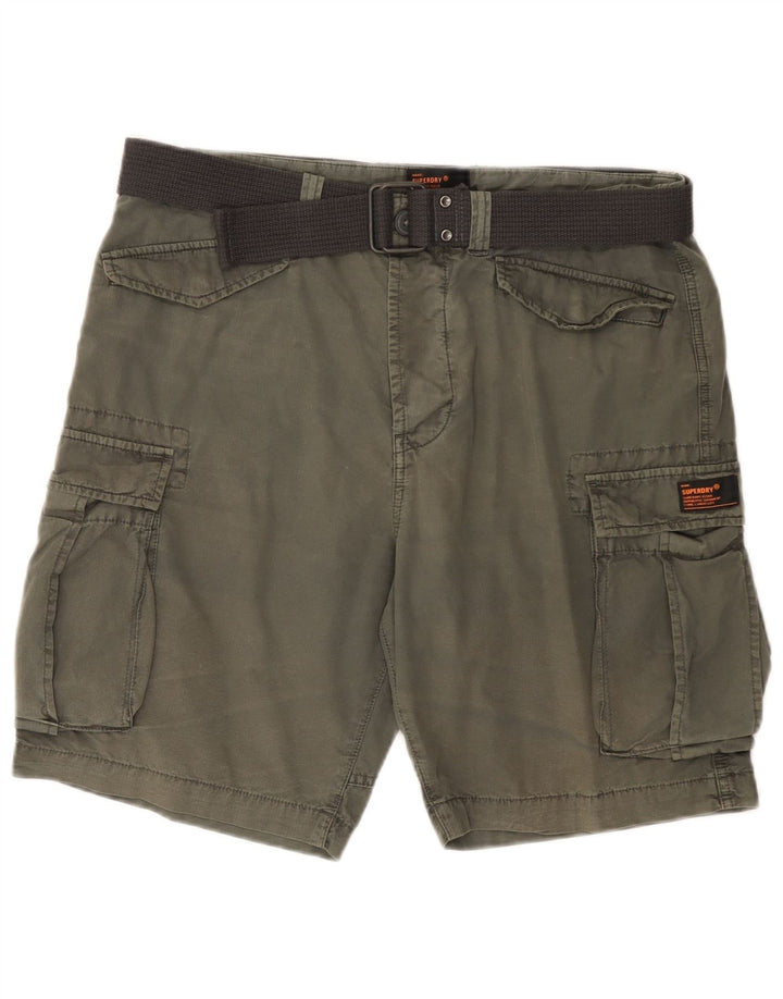 SUPERDRY Short Cargo Homme W34 Large Kaki Coton