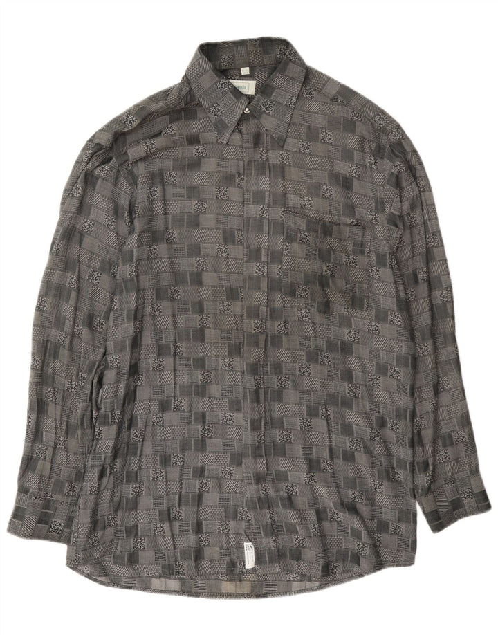 Canda Chemise Homme Taille 39/40 15 1/2 Gris Moyen Géométrique