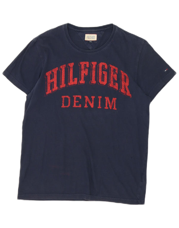 Tommy Hilfiger T-Shirt Graphique Homme Bleu Marine Moyen Coton