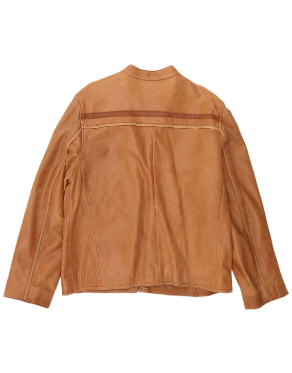veste de course en cuir homme vintage UK 40 Large Brown