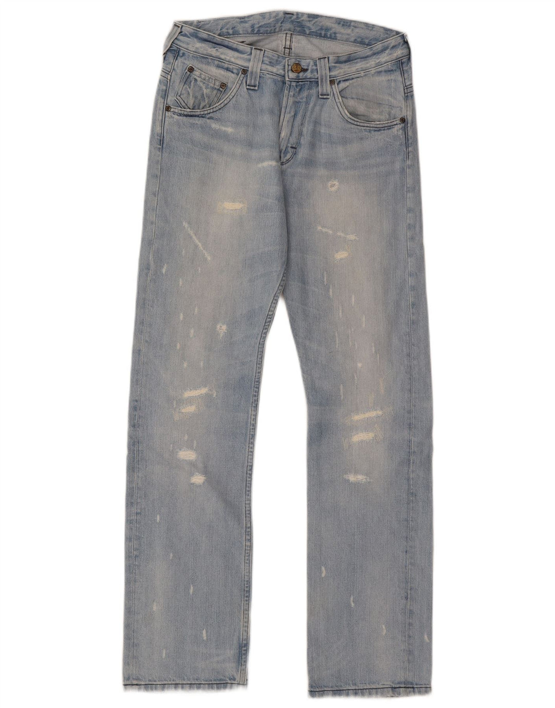 Lee Clark Jean droit effet vieilli pour femme W29 L32 Bleu coton