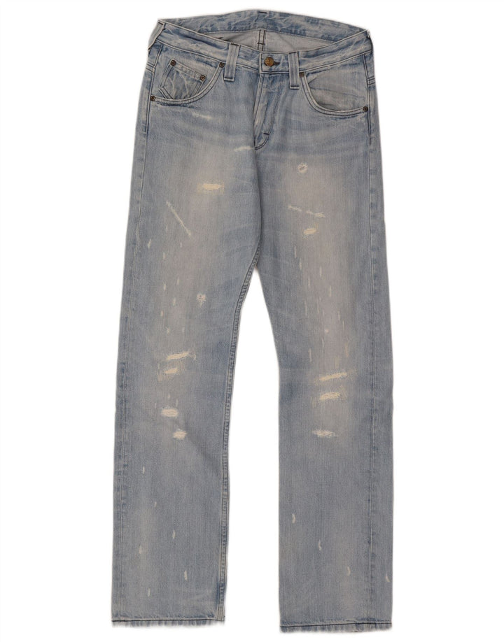 Lee Clark Jean droit effet vieilli pour femme W29 L32 Bleu coton