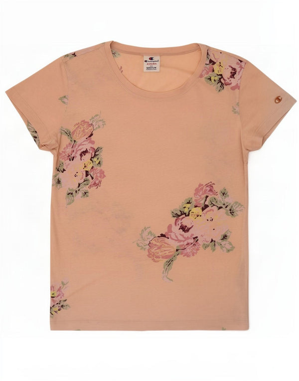 Champion T-Shirt Femme Top UK 12 Coton Floral Rose Moyen
