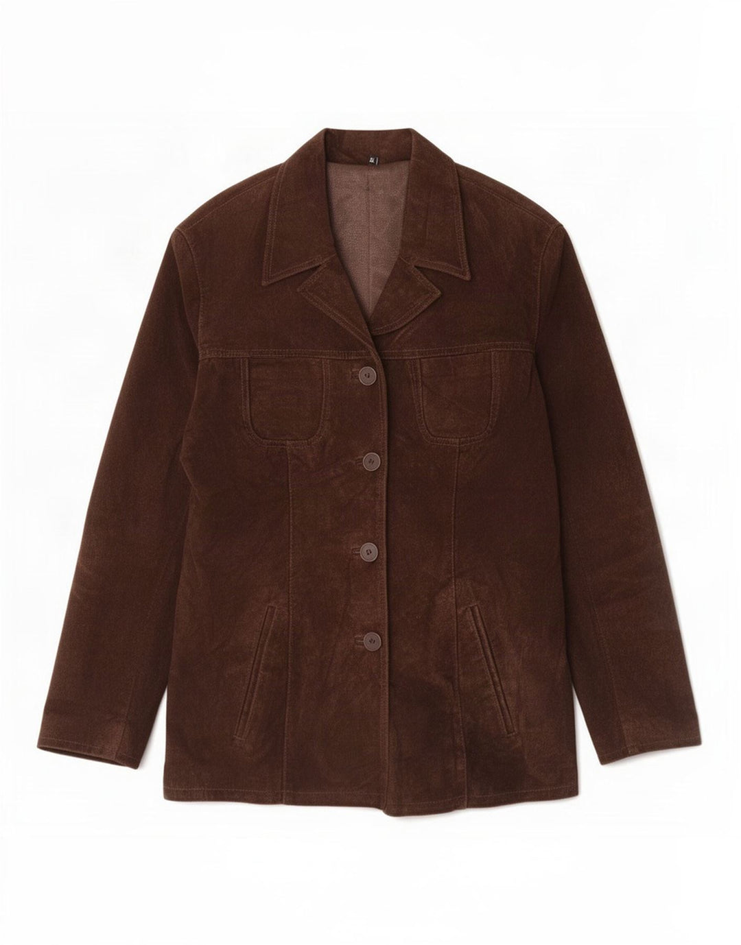 Veste en daim femme vintage UK 18 XL Cuir Marron