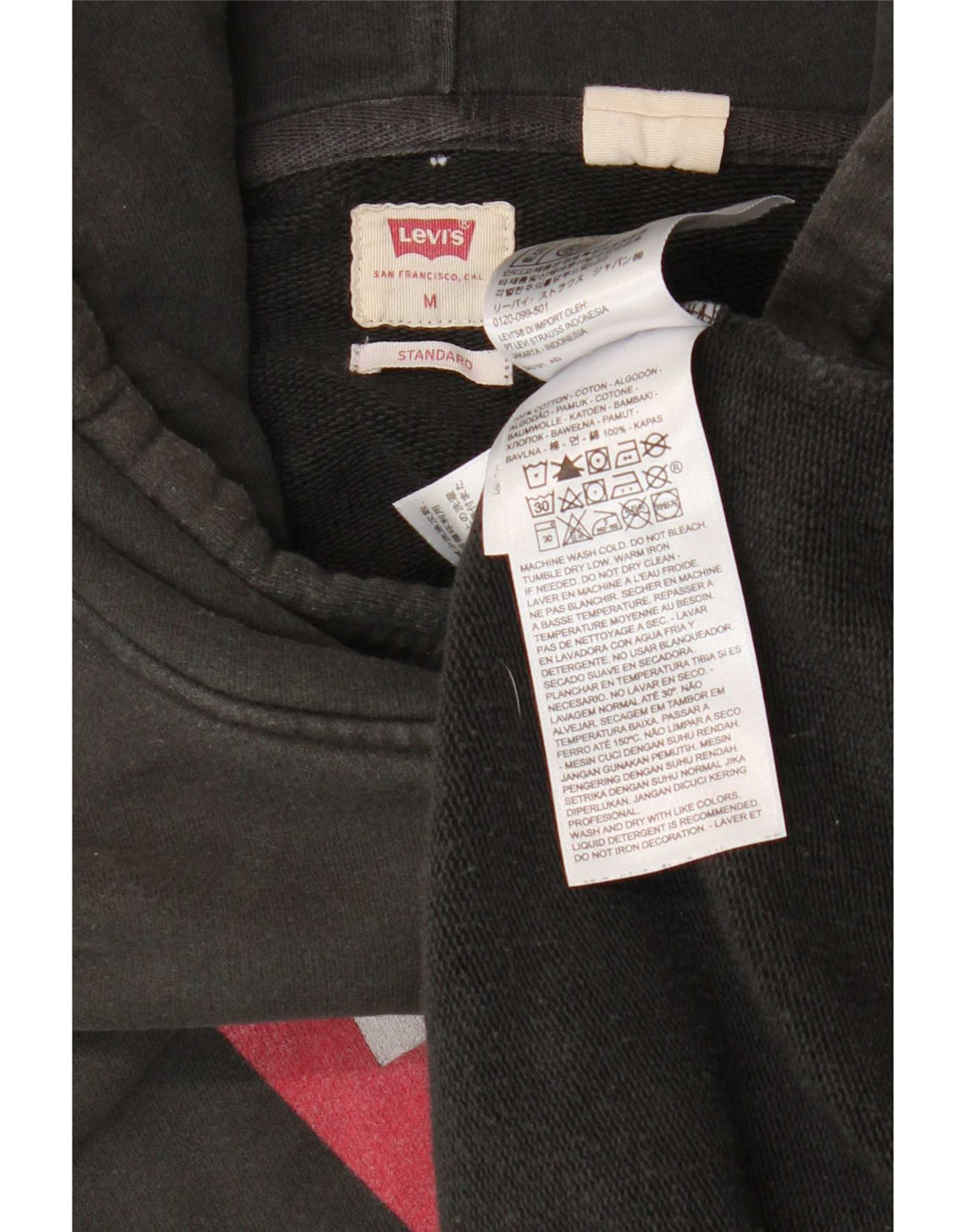Levi's Pull à Capuche Standard Graphic Homme Noir Moyen Coton