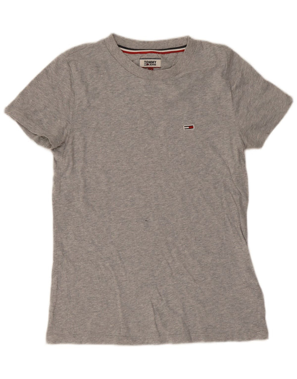 Tommy Hilfiger T-Shirt Femme UK 6 XS Gris Coton
