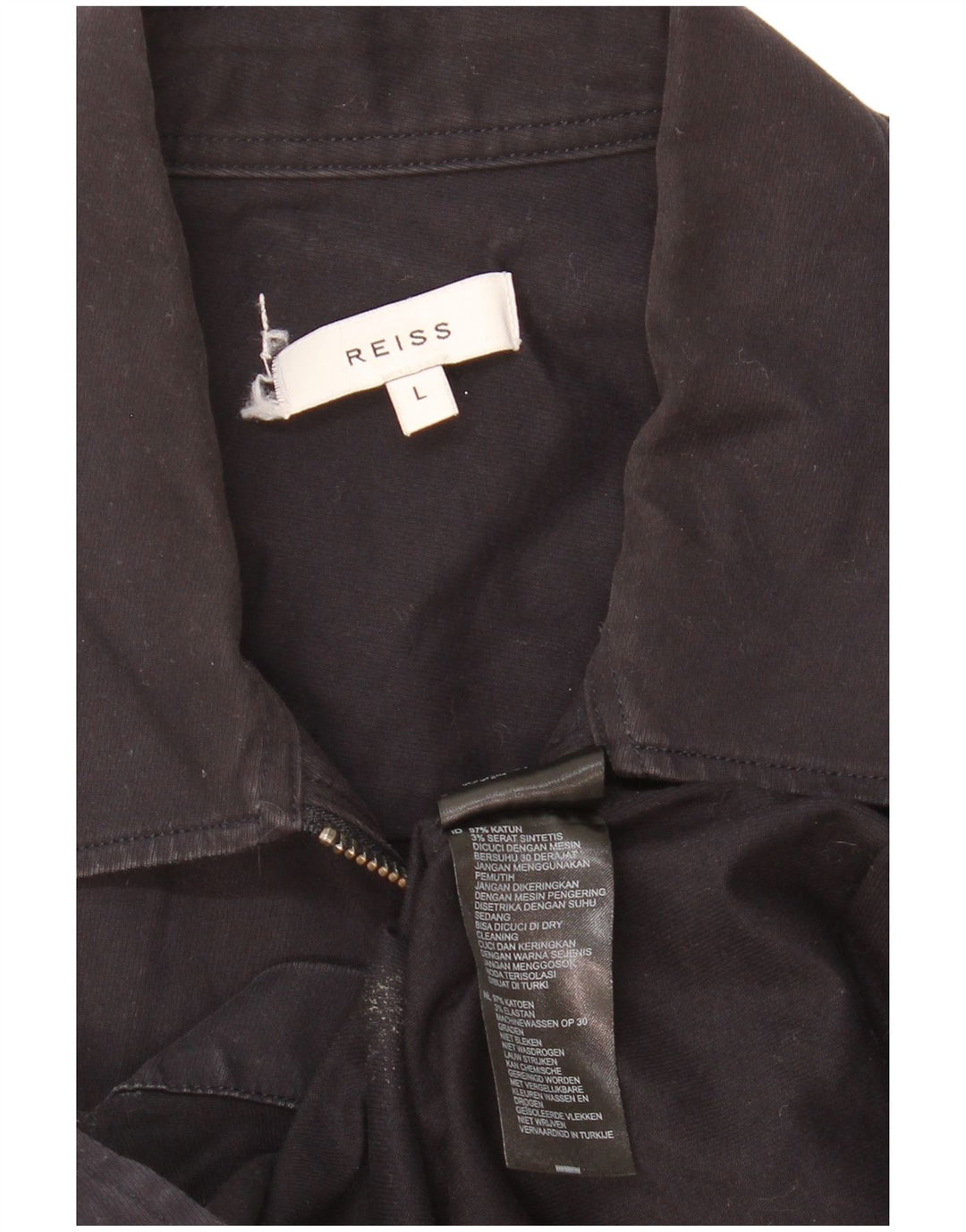 Reiss Chemise Homme Large Bleu Marine Coton