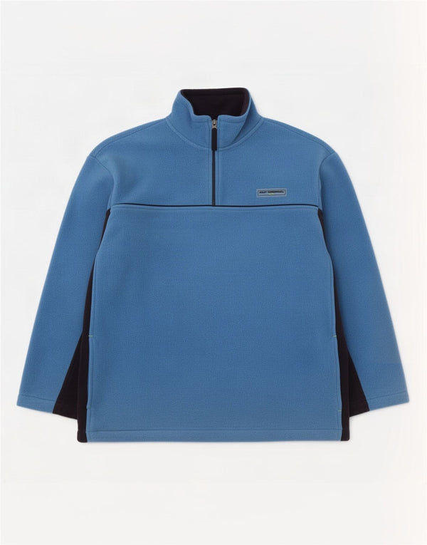 Gap Pull Polaire à Col Zippé pour Femme UK 20 2XL Bleu Colorblock Polyester