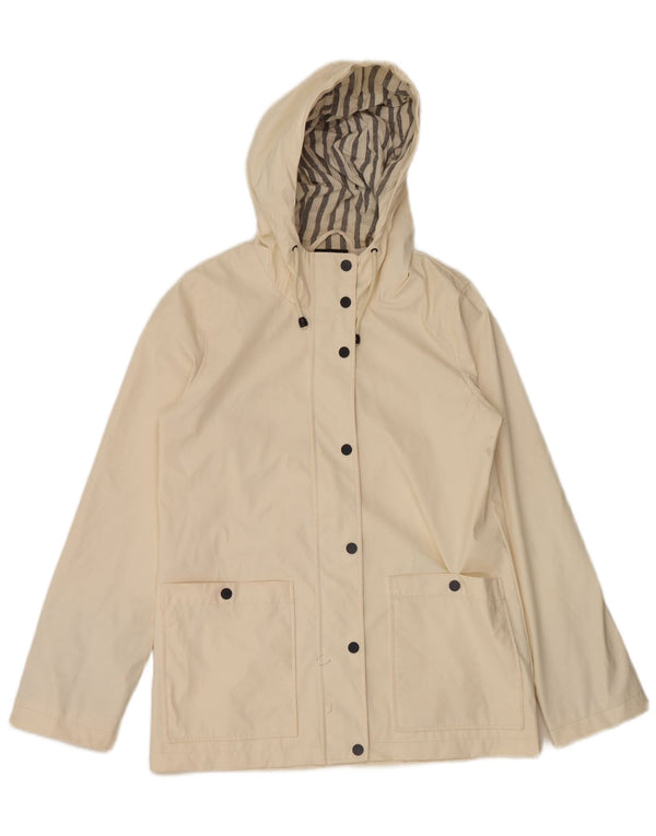 Topshop Veste de pluie à capuche surdimensionnée pour femme UK 10 Small Blanc cassé