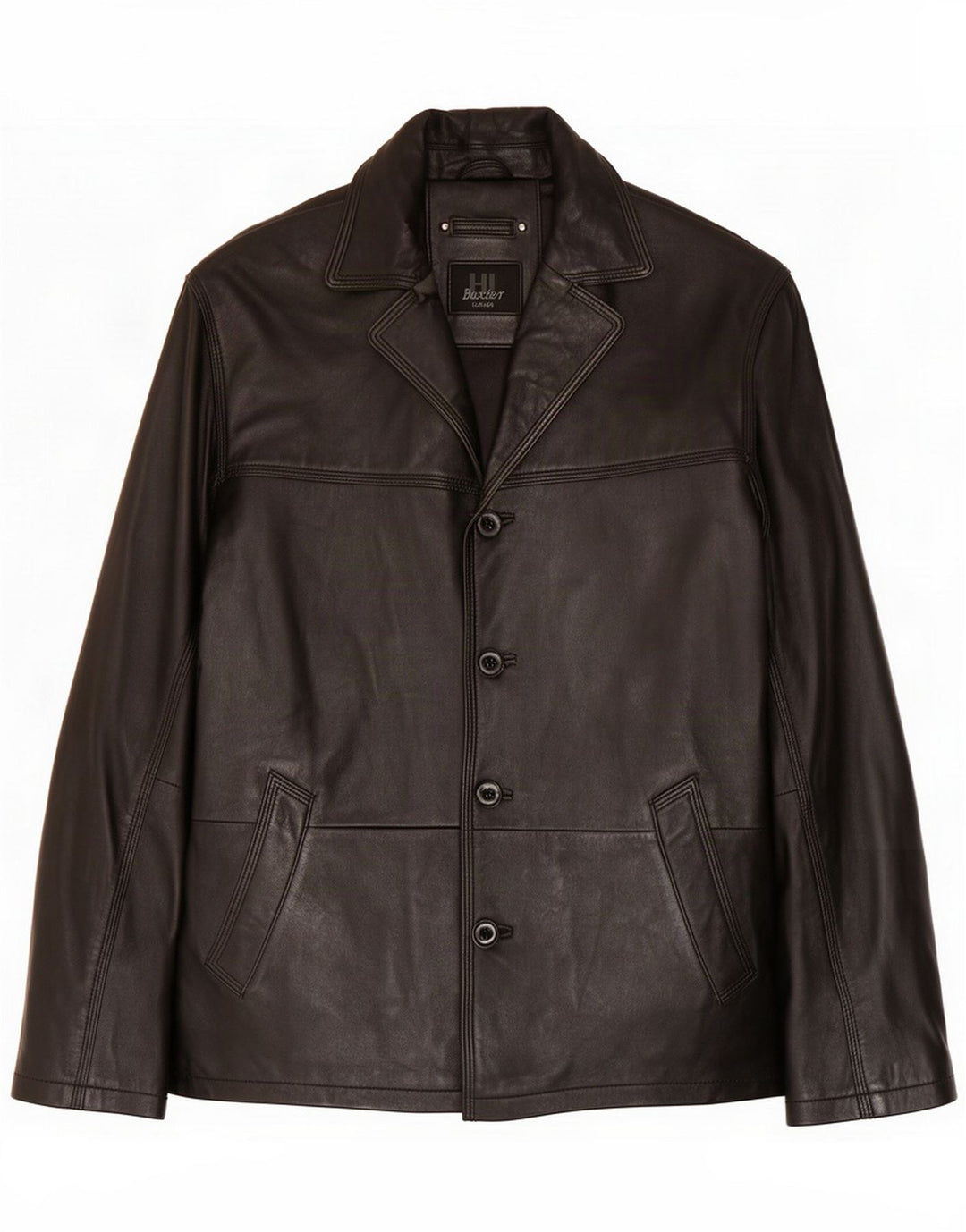 HI-Buxter Veste en cuir pour homme UK 38 Medium Noir
