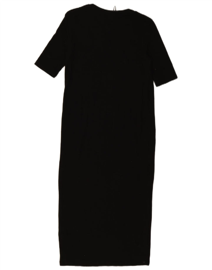 Zara Femme Maxi Robe UK 8 Petit Noir Polyester