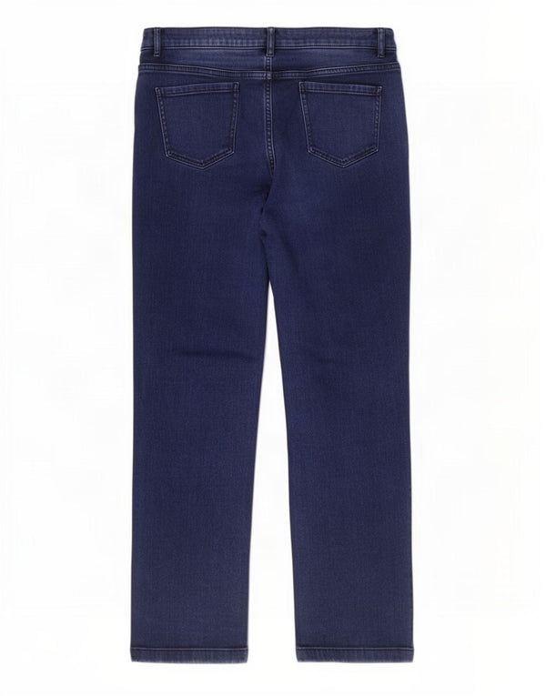 Marks & Spencer Jean droit pour femme UK 16 Large W34 L29 Bleu marine Coton