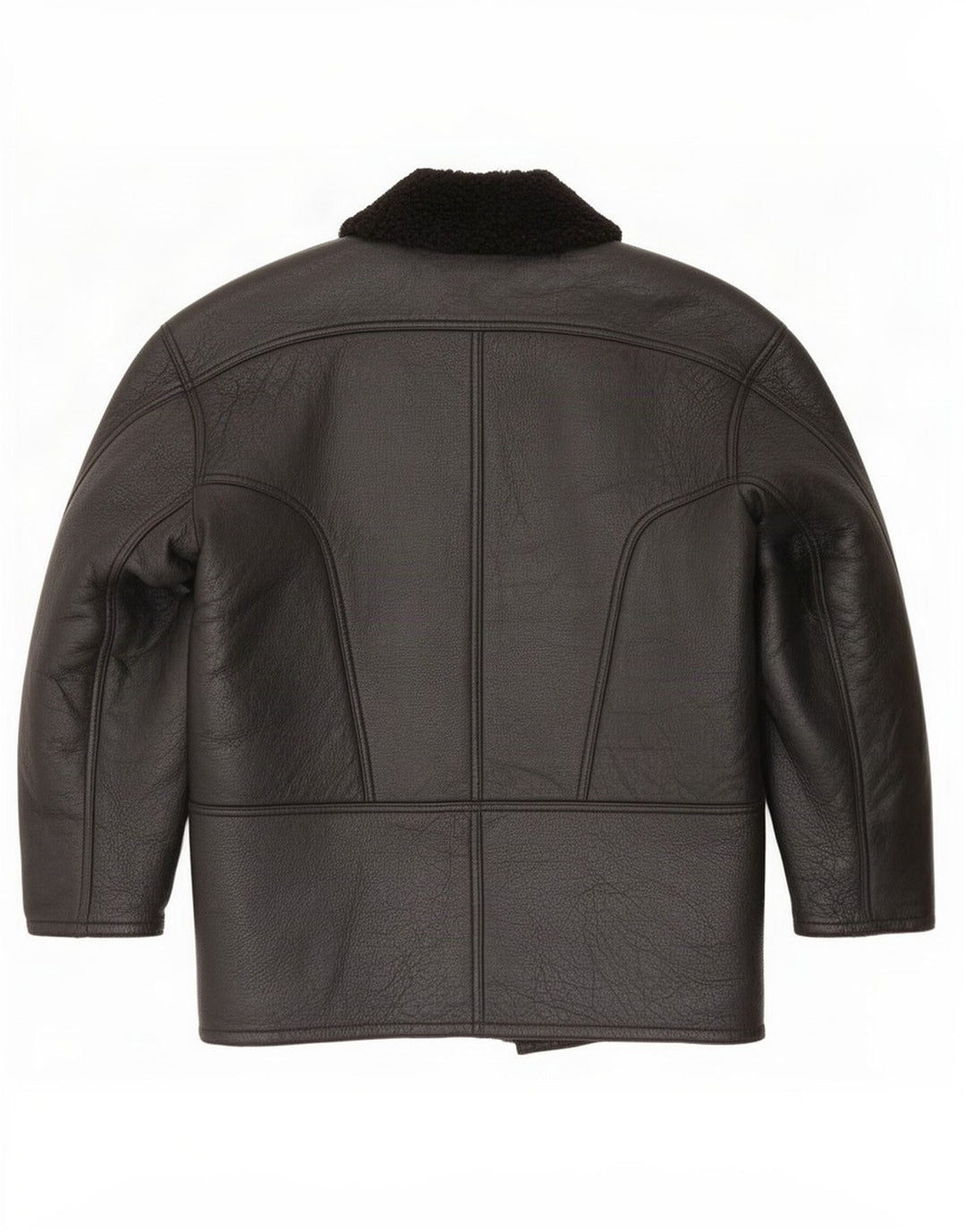 veste en peau de mouton vintage pour hommes IT 48 Noir moyen