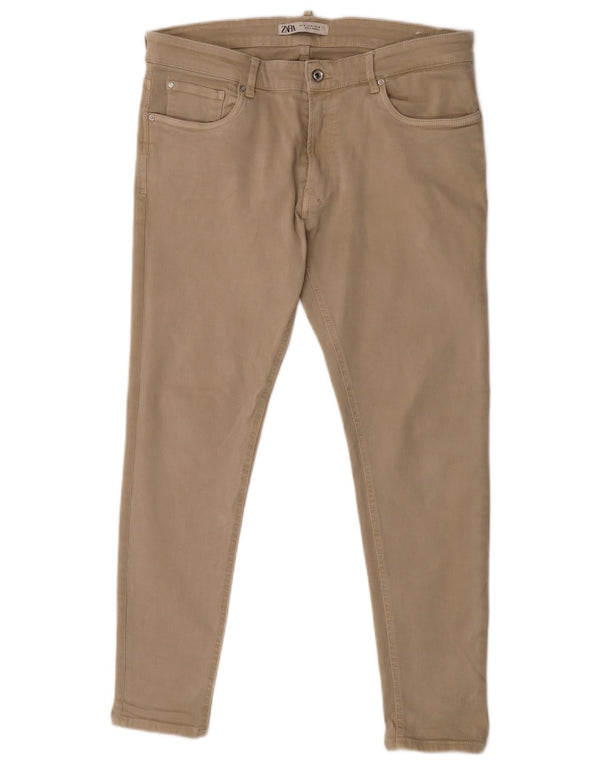 Zara Jean skinny taille basse pour homme EU 46 XL W36 L28 Coton beige