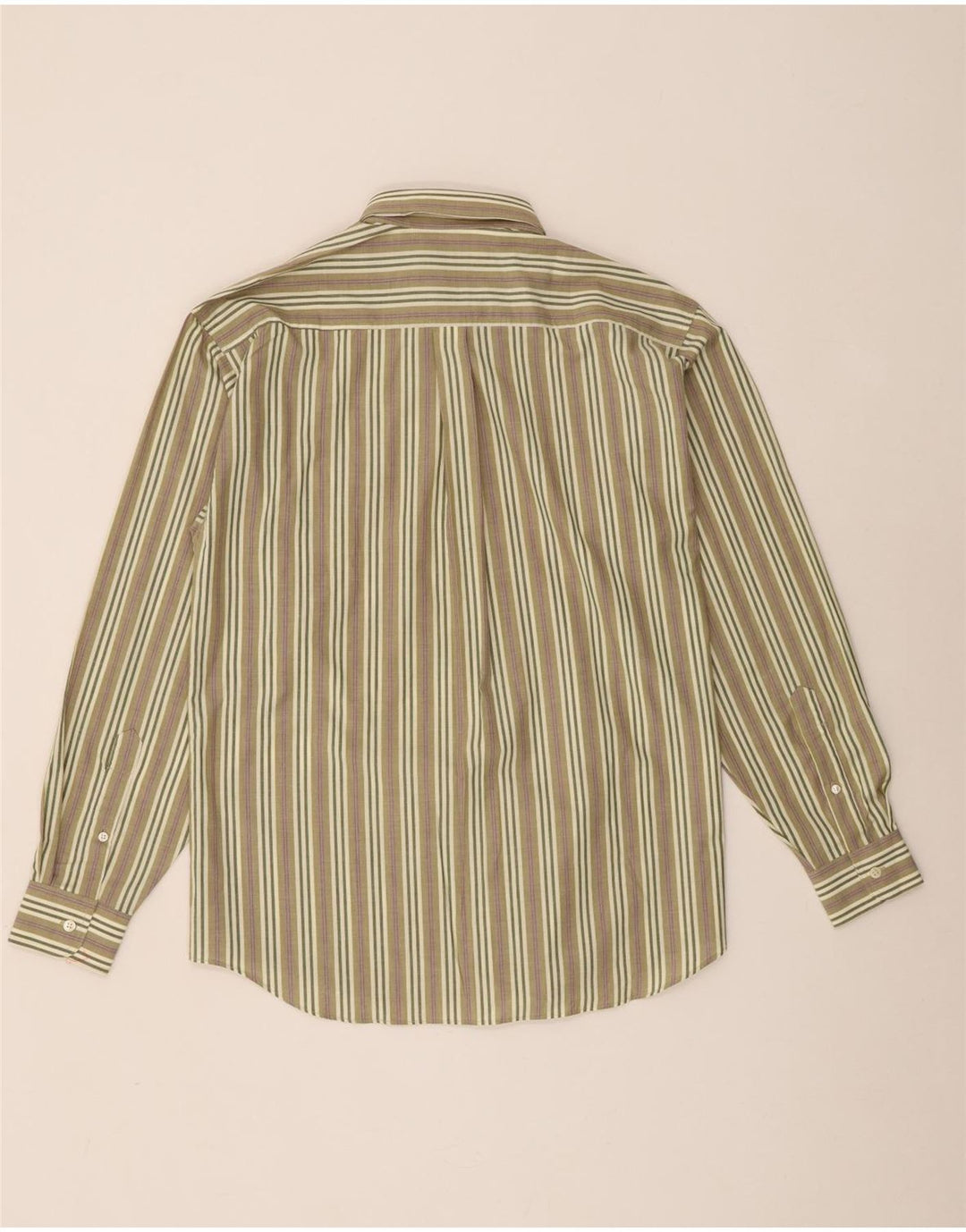 Chemise Homme Vintage Rayée Kaki Moyen
