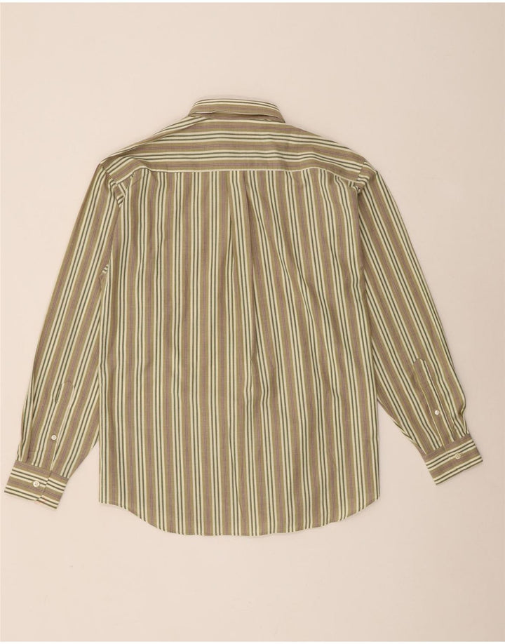 Chemise Homme Vintage Rayée Kaki Moyen