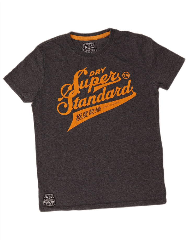 Superdry T-Shirt Graphique Homme Gris Moyen Coton