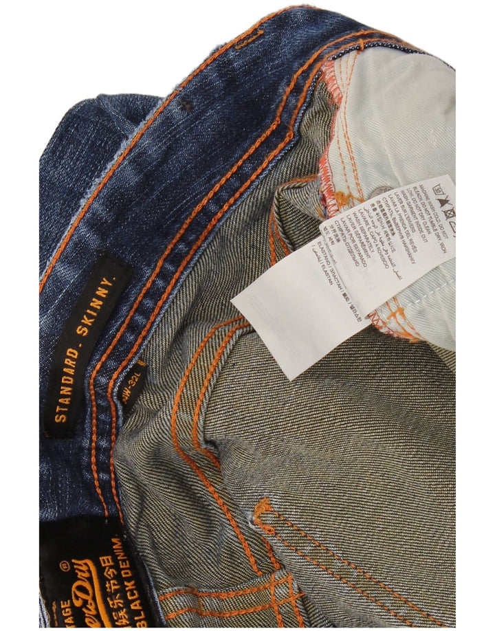 SUPERDRY Jean skinny coupe standard pour homme W34 L32 Bleu Coton