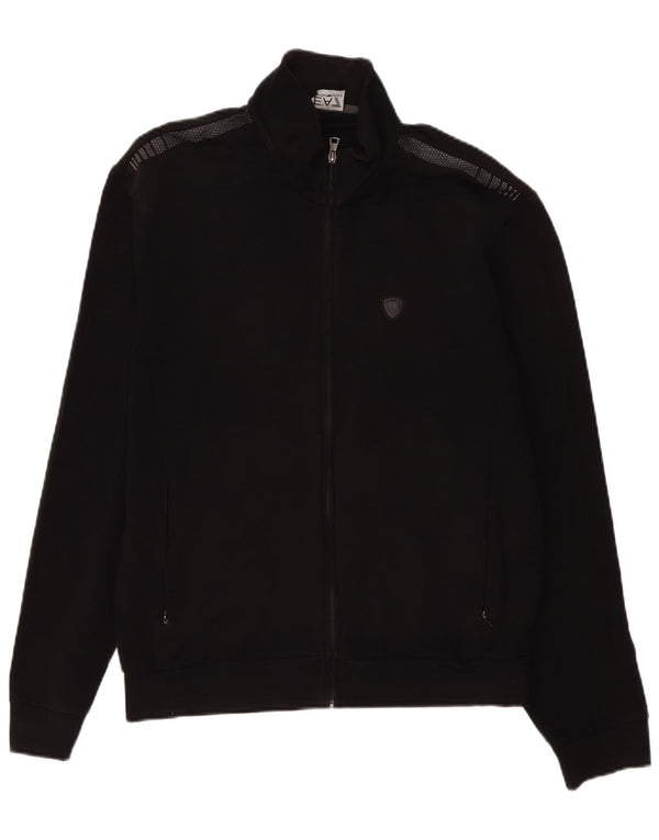Emporio Armani Veste de survêtement pour homme en coton à pois noirs Large