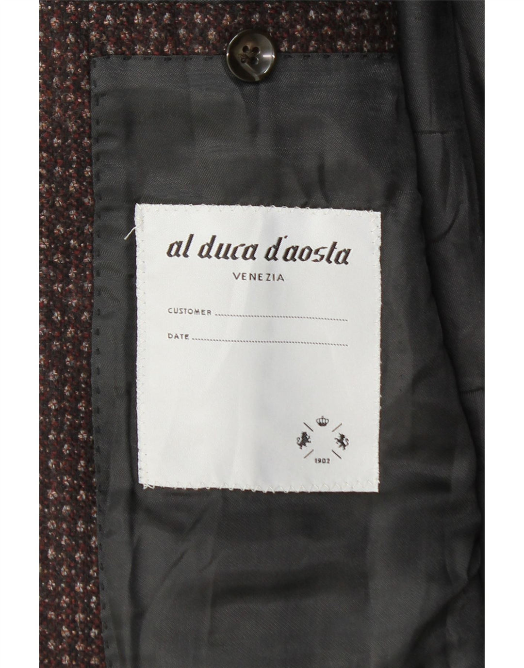 Al Duca D'Aosta Veste Blazer 3 Boutons Homme IT 52 XL Bordeaux Moucheté
