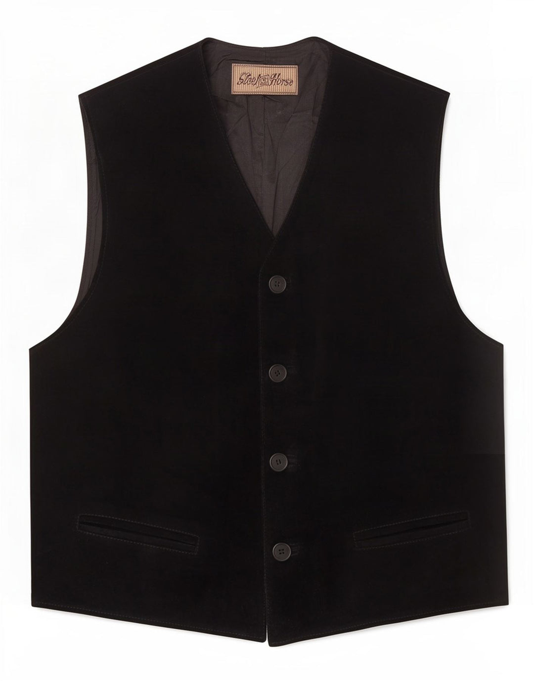 gilet en daim vintage pour hommes XL cuir noir