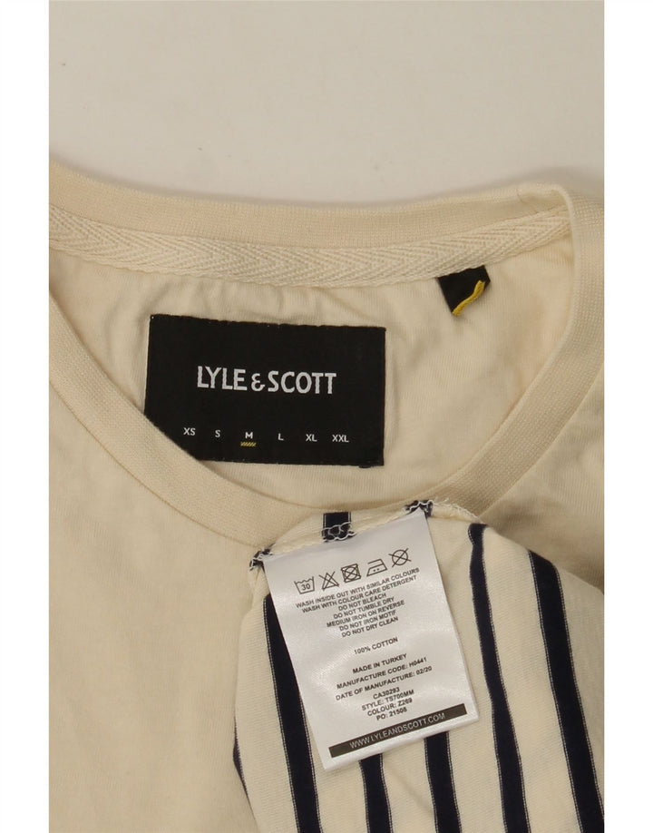 LYLE & SCOTT T-Shirt Homme Coton Rayé Beige Moyen