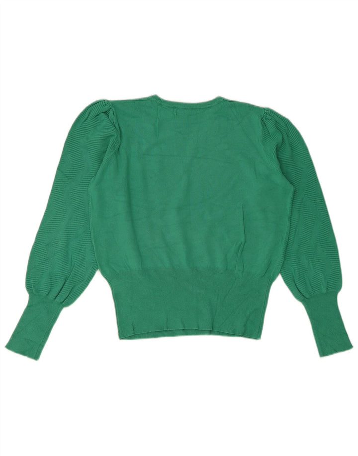 Marks & Spencer Pull court à col rond pour femme UK 14 Vert moyen