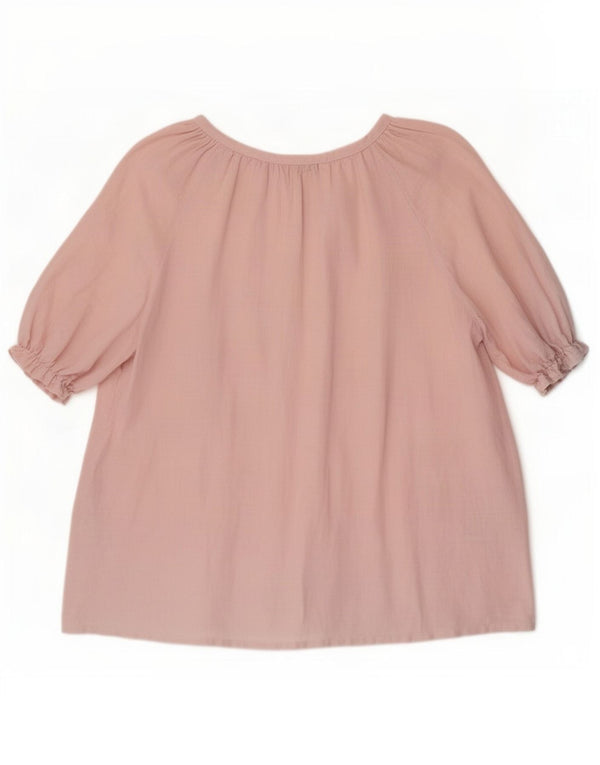 0039 Italie Chemisier à manches 3/4 pour femme UK 14 Lin rose moyen