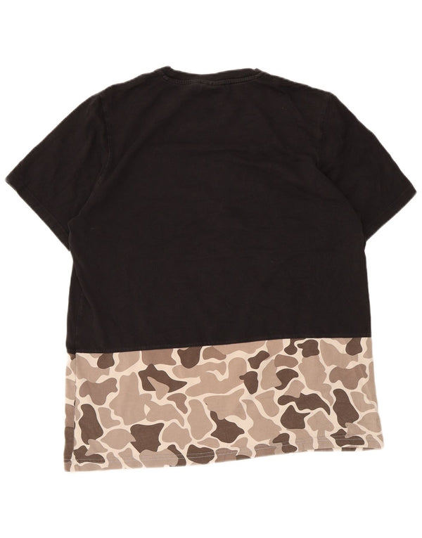 Adidas T-shirt graphique pour homme en coton camouflage noir moyen