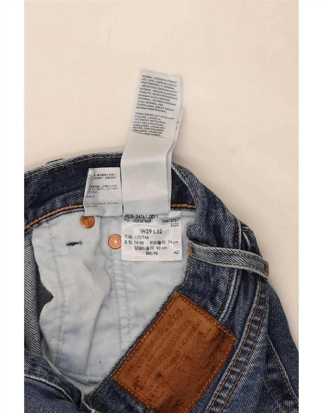 Levi's Jean Droit Femme W29 L32 Bleu Coton