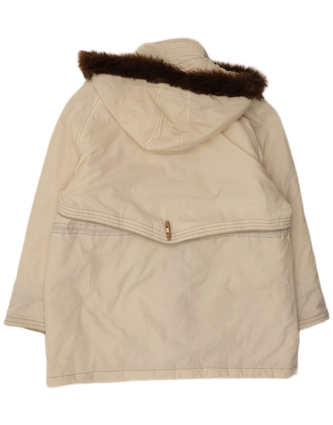 MAJESTIC Duffle-coat à capuche pour femme UK 20 2XL Blanc cassé Floral