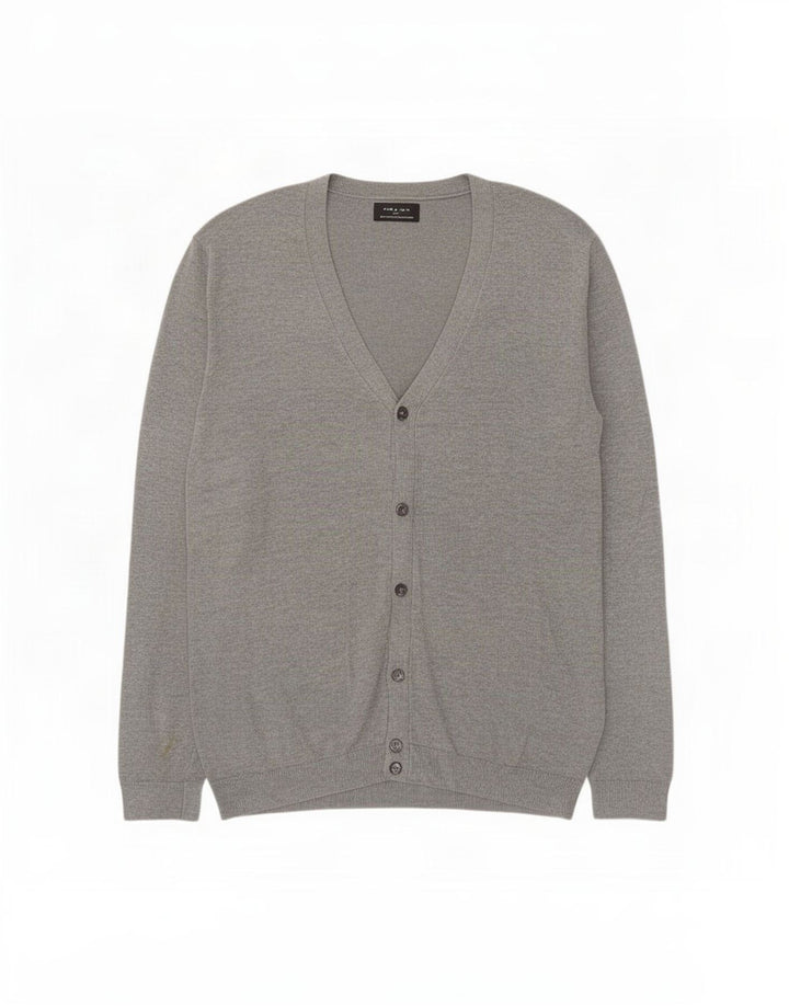 Zara Cardigan Homme Pull Large Gris Moucheté