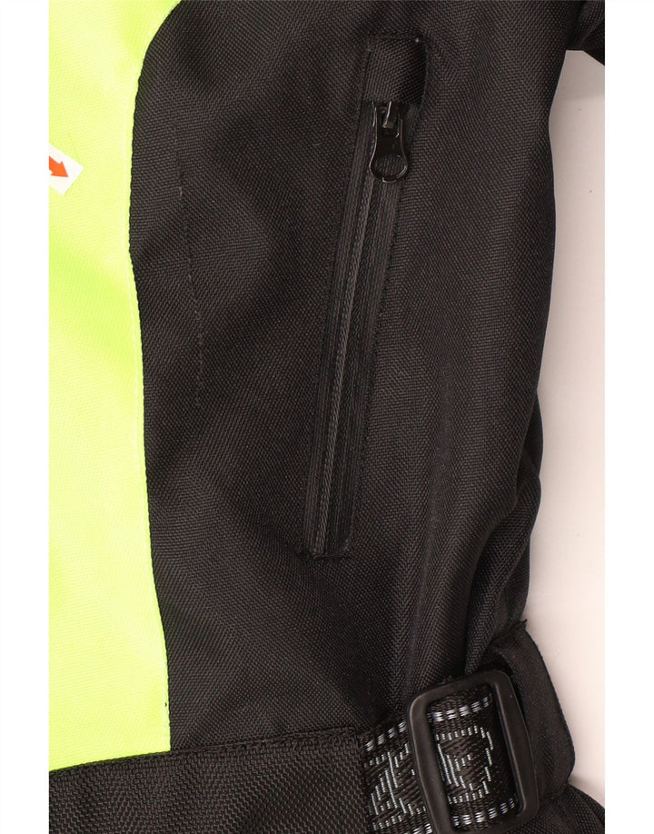 VINTAGE Mens Graphic Moto Racer Bomber Jacket UK 44 2XL Vert Colorblock