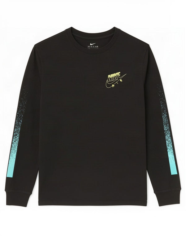 Nike Haut graphique à manches longues pour hommes, grand color block noir