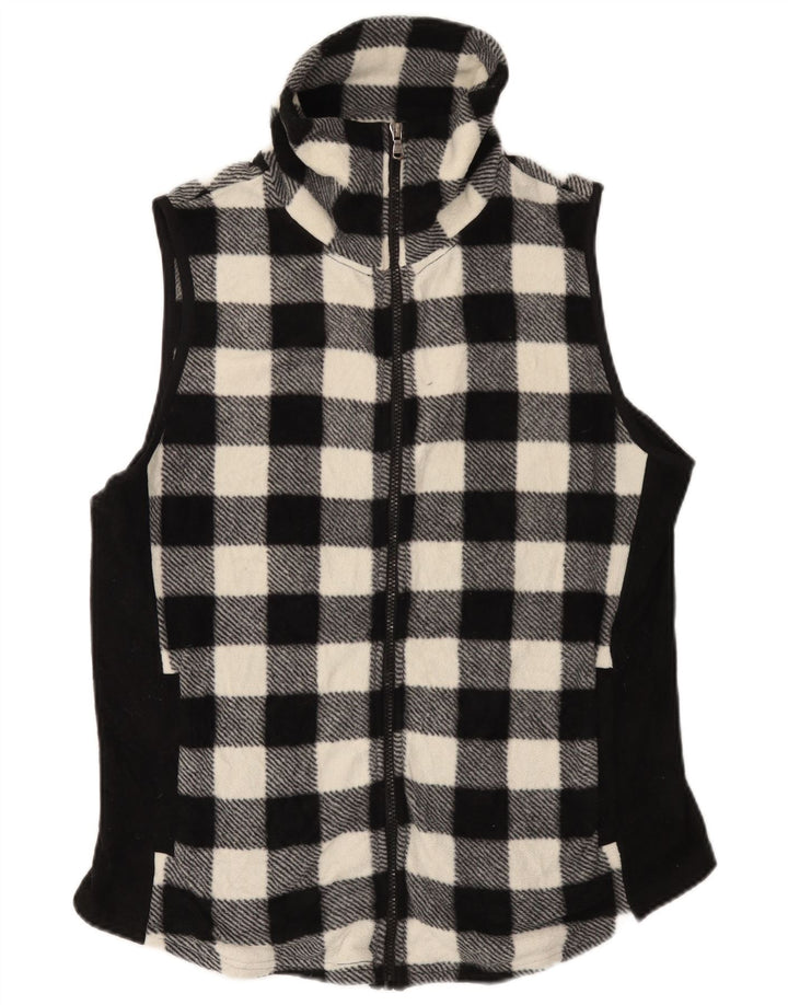 Chaps Gilet Polaire Femme UK 16 Grand Noir Vichy Polyester