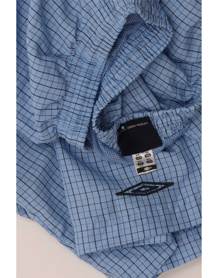 Umbro Short de Sport Graphique Regular Homme 2XL Bleu à Carreaux