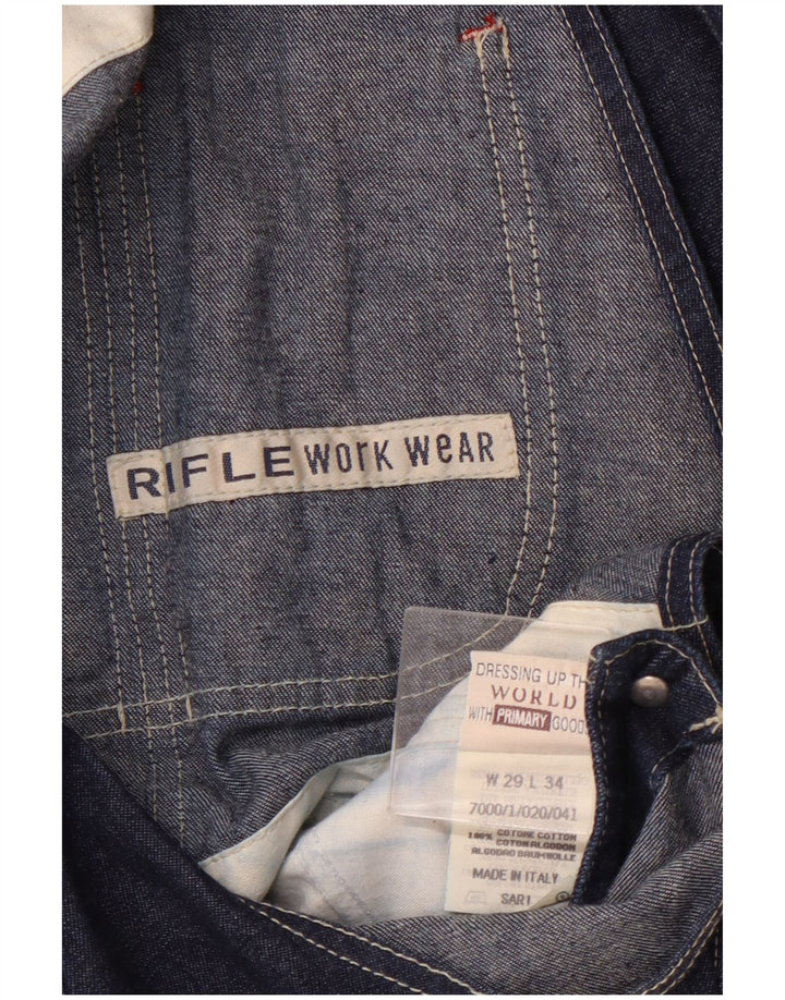 RIFLE Salopette Jeans Cargo Femme W29 L30 Bleu Marine Coton