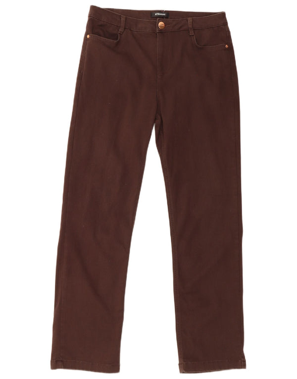 Marks & Spencer Jean droit pour femme UK 14 Large W32 L31 Coton marron
