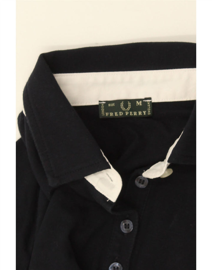 Fred Perry Polo à manches longues pour femme UK 12 Medium Noir
