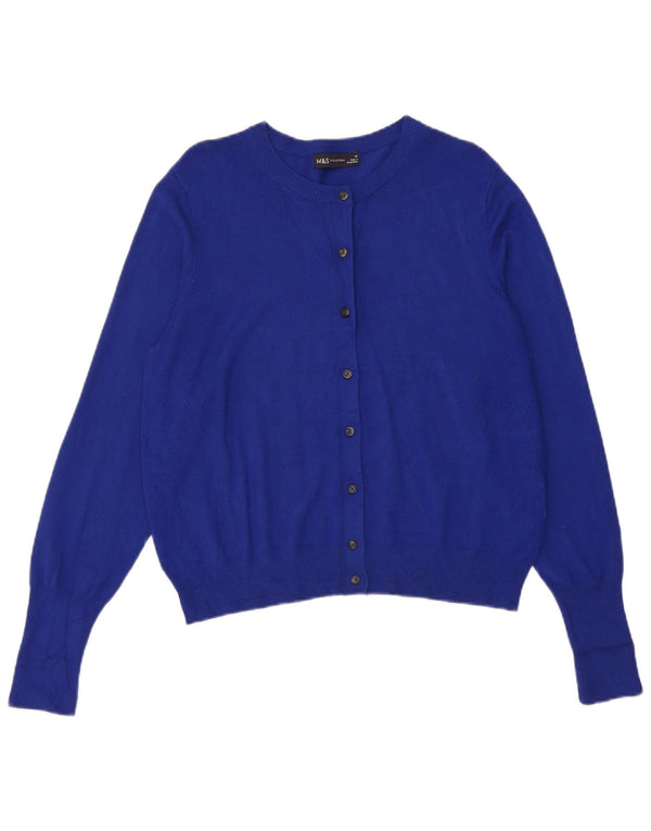 Marks & Spencer Cardigan pour femme en viscose bleu moyen UK 44
