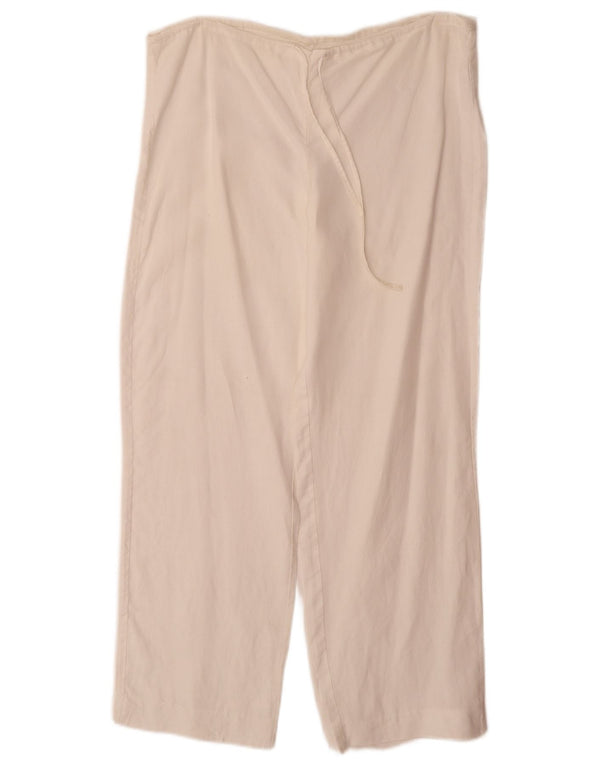 Pantalon décontracté droit femme vintage W34 L29 blanc