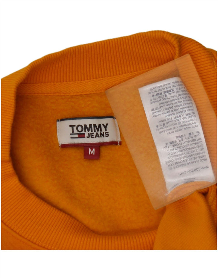 TOMMY HILFIGER Sweat-shirt court pour femme UK 14 Coton jaune moyen