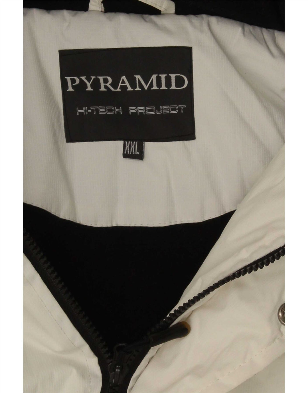 Pyramid Veste de ski à capuche pour homme UK 44 2XL Blanc Colourblock