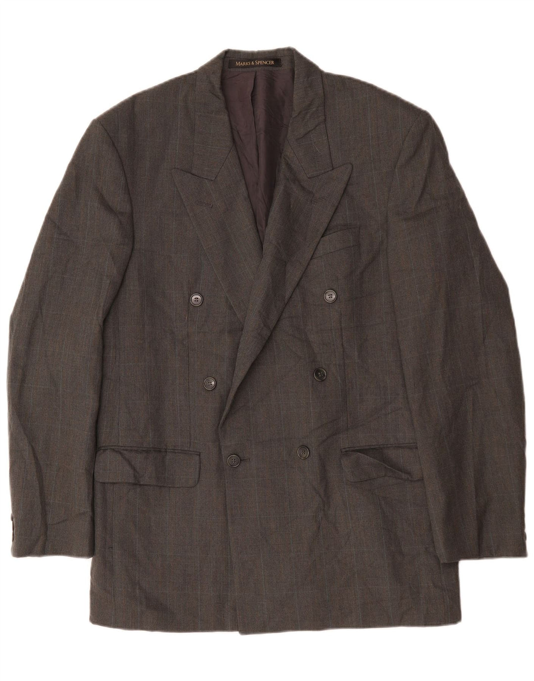Marks & Spencer Veste blazer double boutonnage pour homme UK 40 Gris moyen