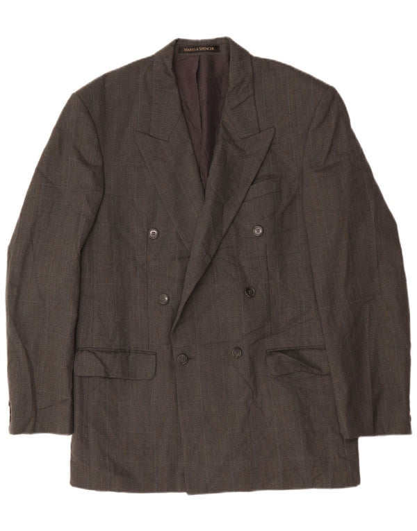 Marks & Spencer Veste blazer double boutonnage pour homme UK 40 Gris moyen