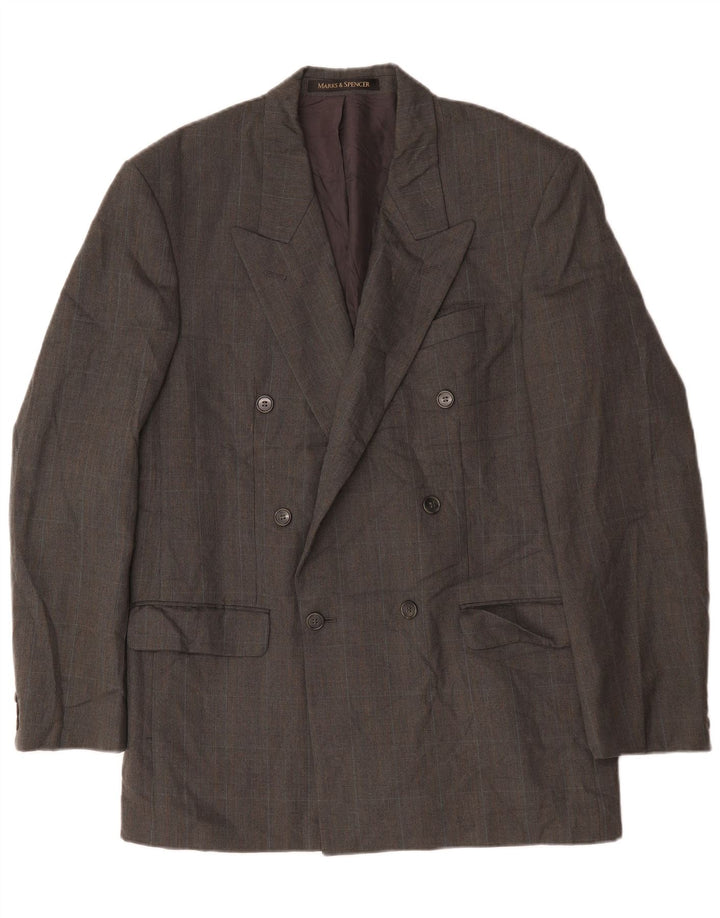 Marks & Spencer Veste blazer double boutonnage pour homme UK 40 Gris moyen