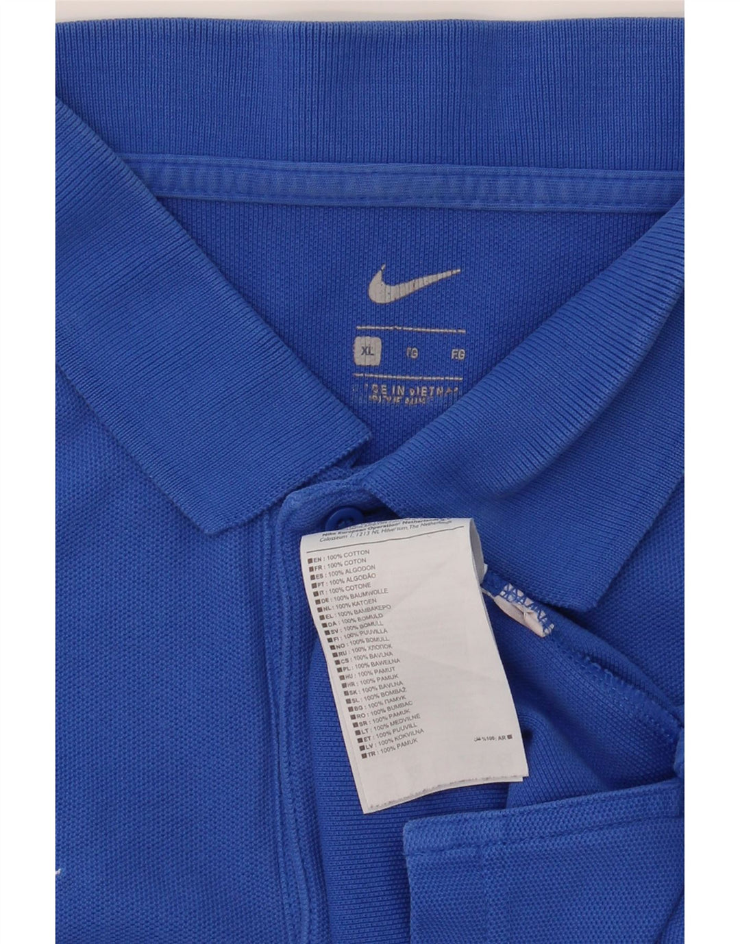 NIKE Mens Polo Shirt XL Blue Cotton Vintage Nike and Second-Hand Nike from Messina Hembry 