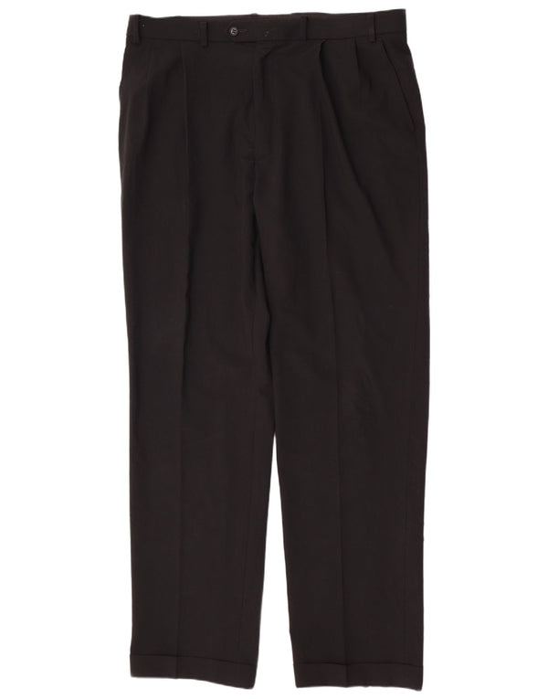 Marks & Spencer Pantalon de costume classique pour homme W38 L33 Noir Polyester