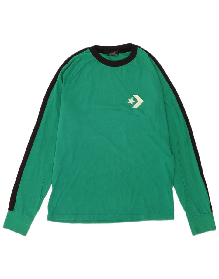Converse Haut à manches longues en coton color block vert moyen pour homme