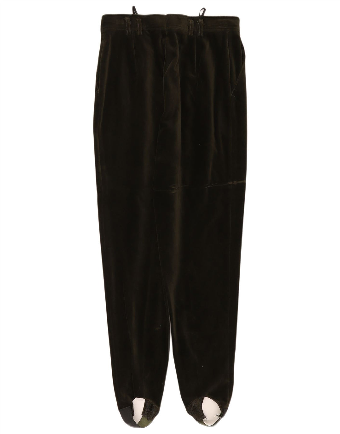 VINTAGE Pantalon velours étrier femme EU 40 Moyen W27 L29 Coton vert